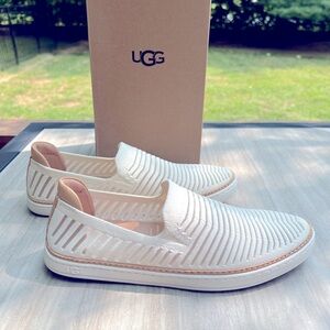 UGG White Slip On Shoes Size 9M; NEW